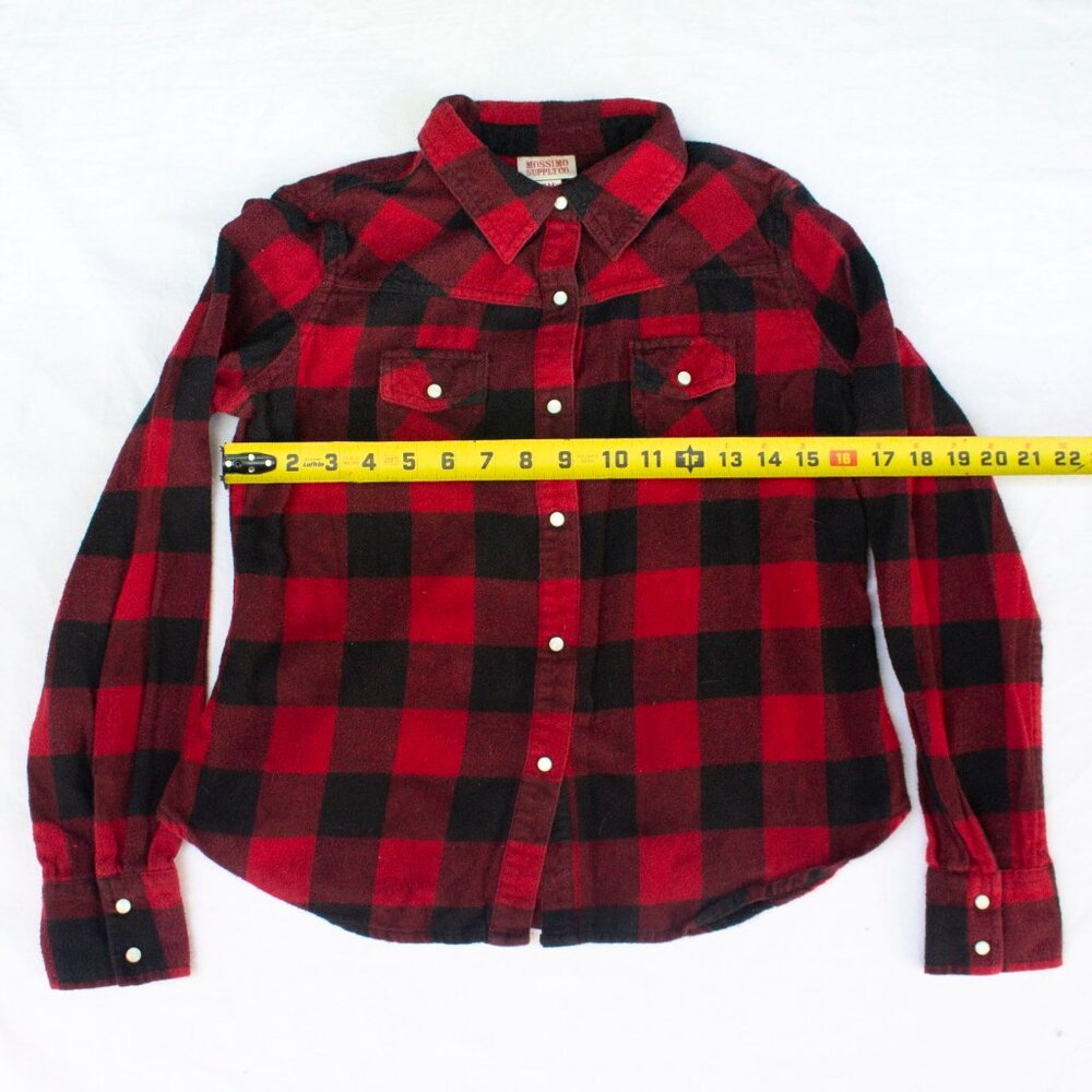 Mossimo Supply Co. Cropped Flannel - Red and Black Buffalo Plaid - Picture 3 of 5